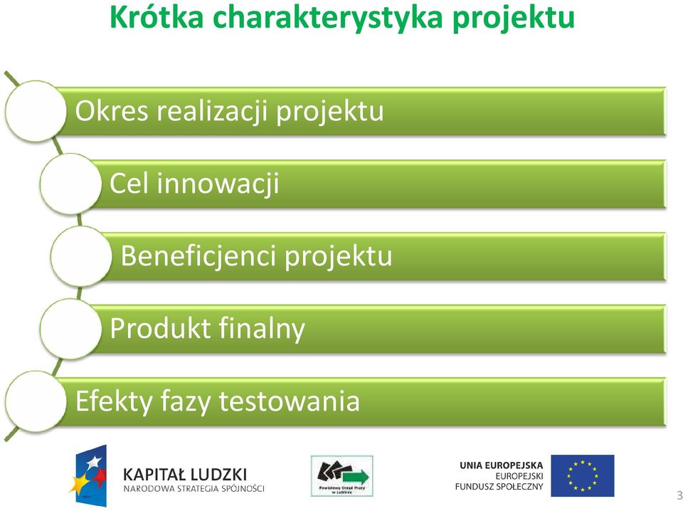 innowacji Beneficjenci projektu