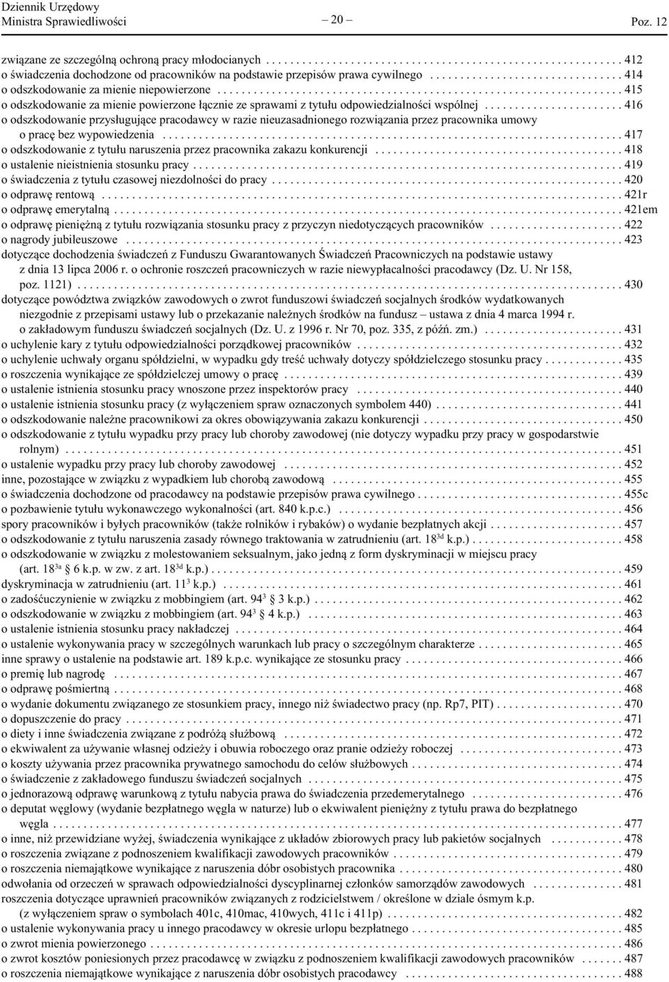 ...................... 416 o odszkodowanie przysługujące pracodawcy w razie nieuzasadnionego rozwiązania przez pracownika umowy o pracę bez wypowiedzenia.