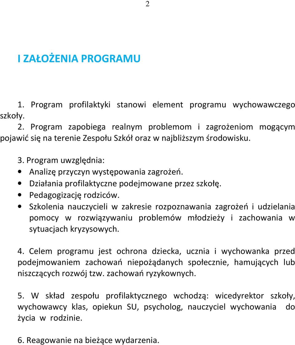 Działania profilaktyczne podejmowane przez szkołę. Pedagogizację rodziców.