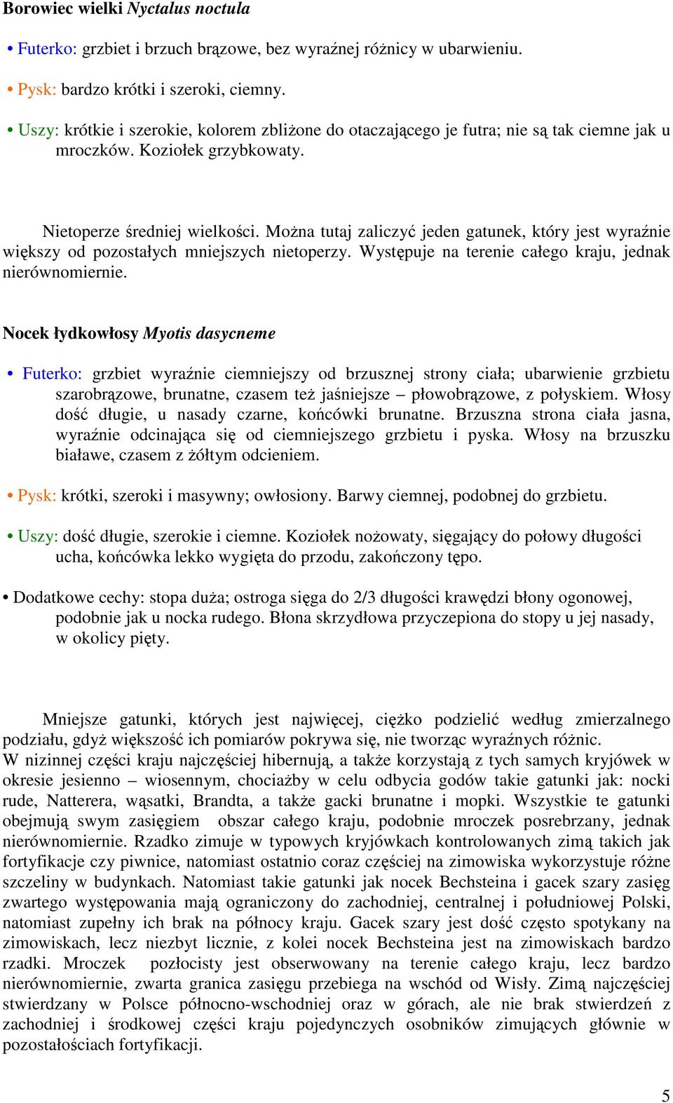 Mona tutaj zaliczy jeden gatunek, który jest wyranie wikszy od pozostałych mniejszych nietoperzy. Wystpuje na terenie całego kraju, jednak nierównomiernie.