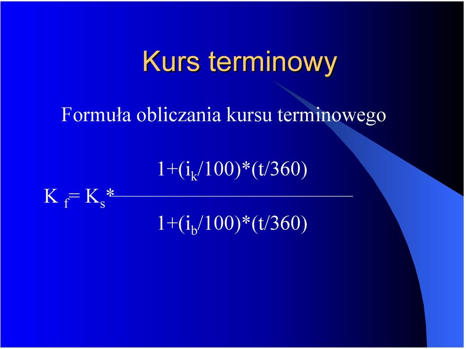 terminowego K f =K s *