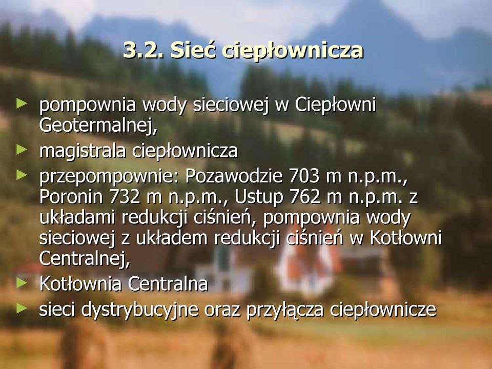 p.m. z układami redukcji ciśnień, pompownia wody sieciowej z układem redukcji ciśnień w