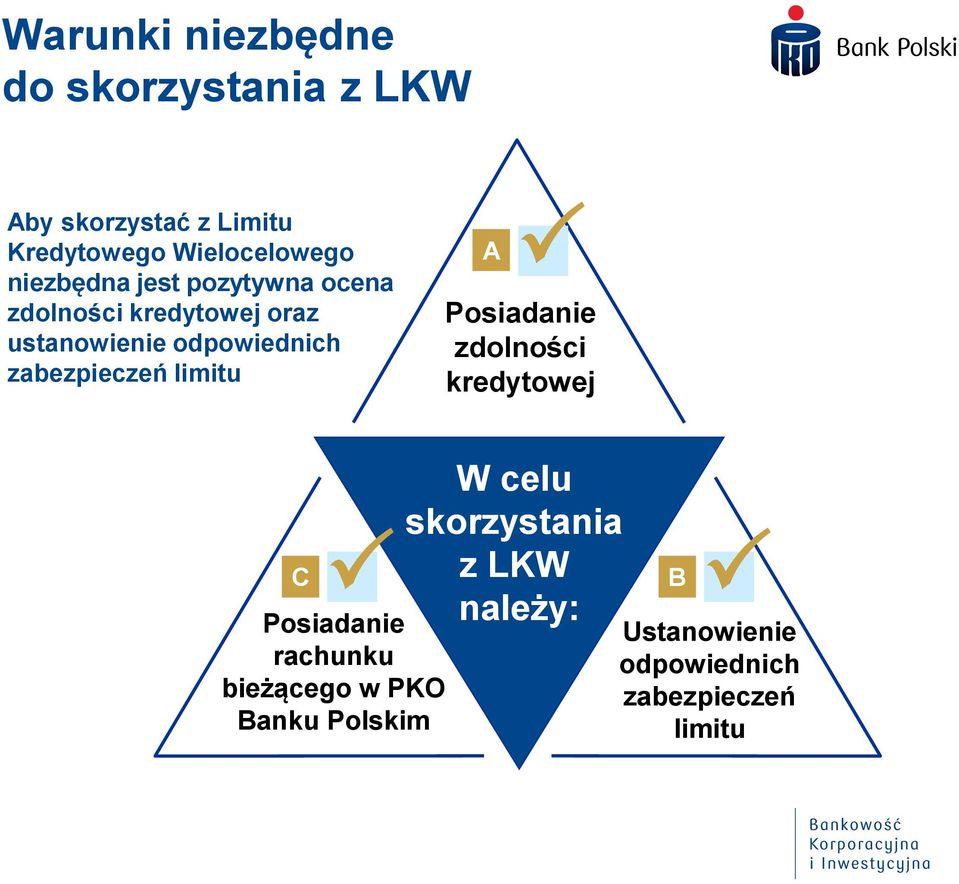 zabezpieczeń limitu A Posiadanie zdolności kredytowej C Posiadanie rachunku bieżącego w