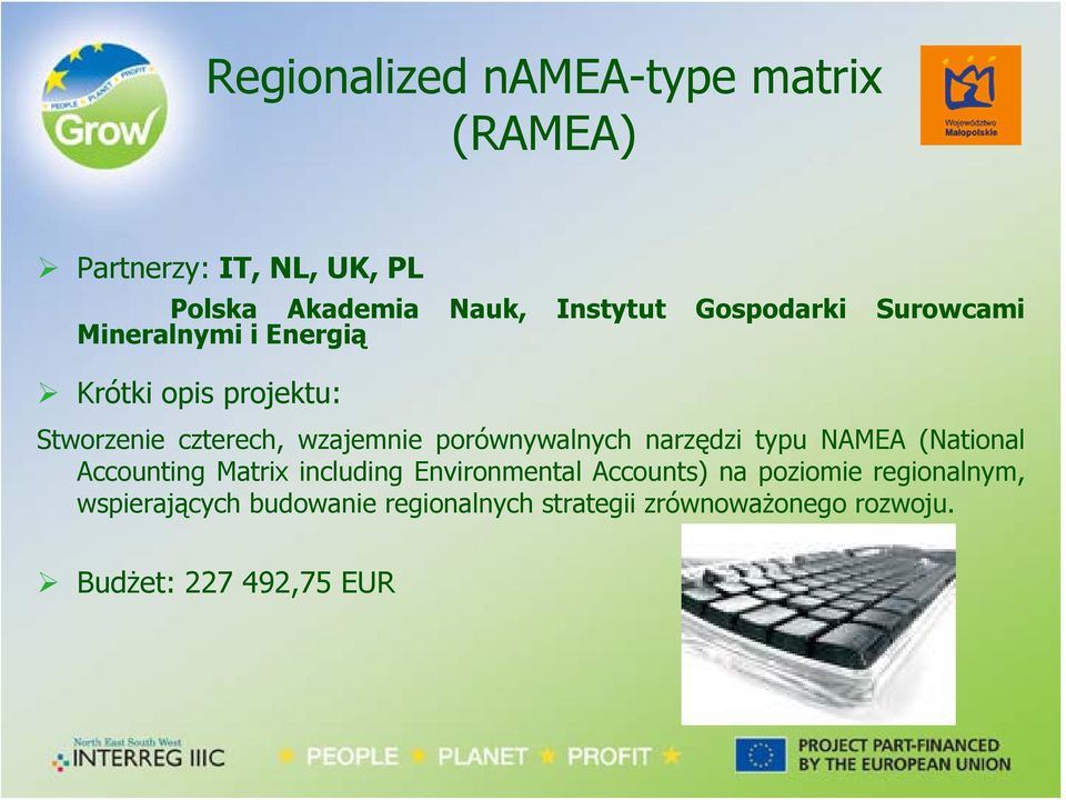 porównywalnych narzędzi typu NAMEA (National Accounting Matrix including Environmental Accounts) na