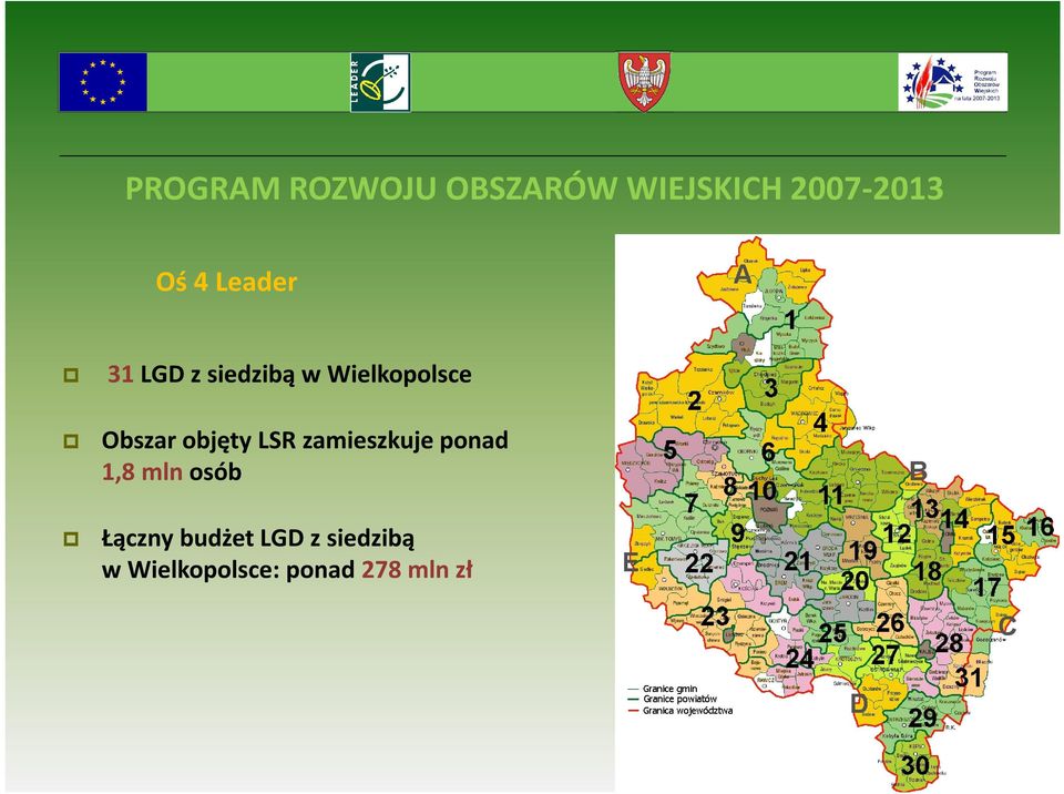 objęty LSR zamieszkuje ponad 1,8 mln osób Łączny