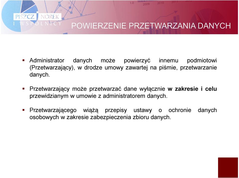 Przetwarzający może przetwarzać dane wyłącznie w zakresie i celu przewidzianym w umowie