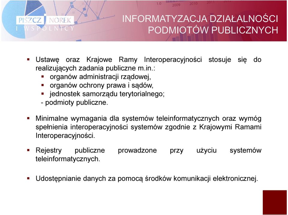 Minimalne wymagania dla systemów teleinformatycznych oraz wymóg spełnienia interoperacyjności systemów zgodnie z Krajowymi