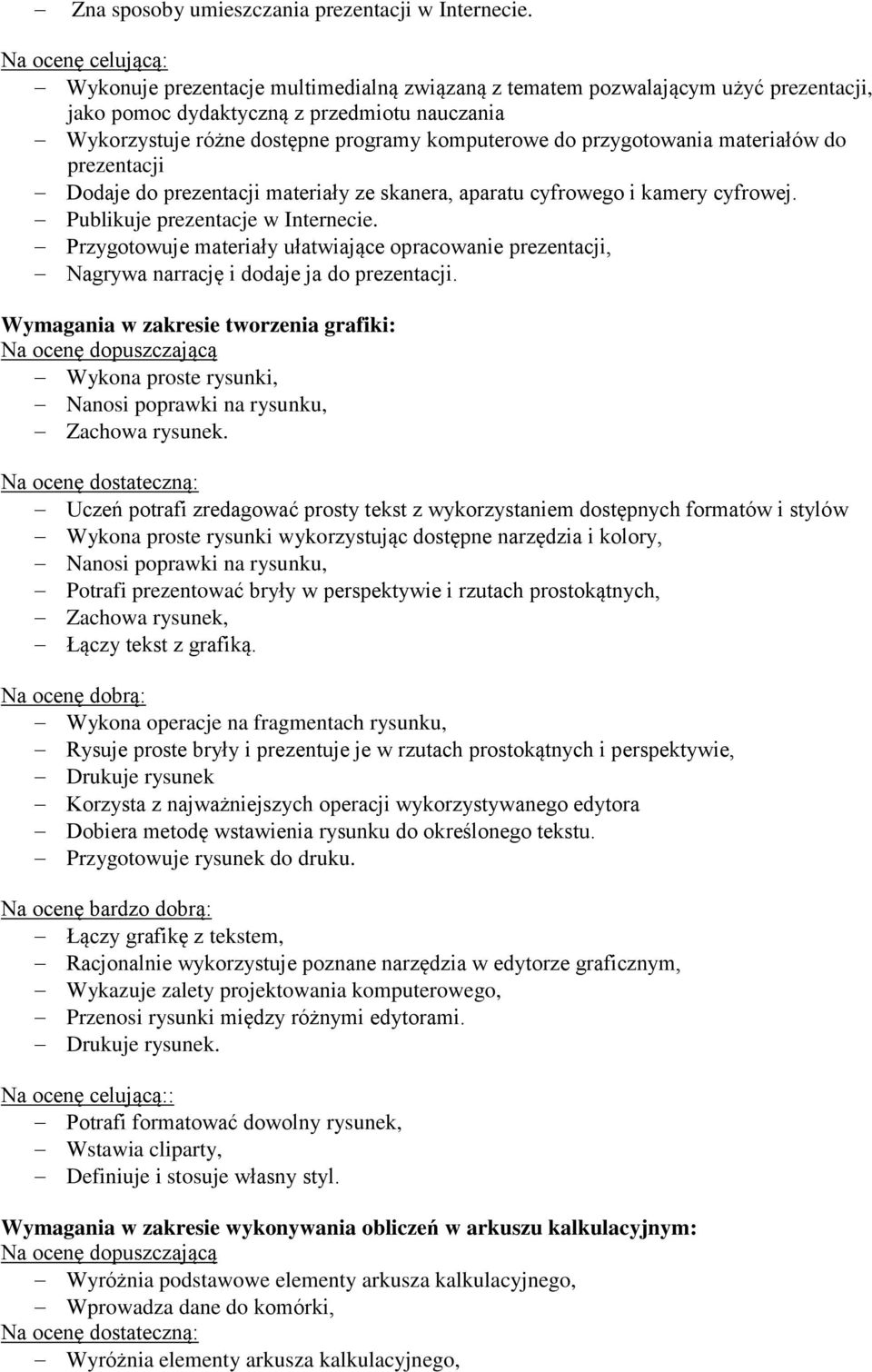 do przygotowania materiałów do prezentacji Dodaje do prezentacji materiały ze skanera, aparatu cyfrowego i kamery cyfrowej. Publikuje prezentacje w Internecie.