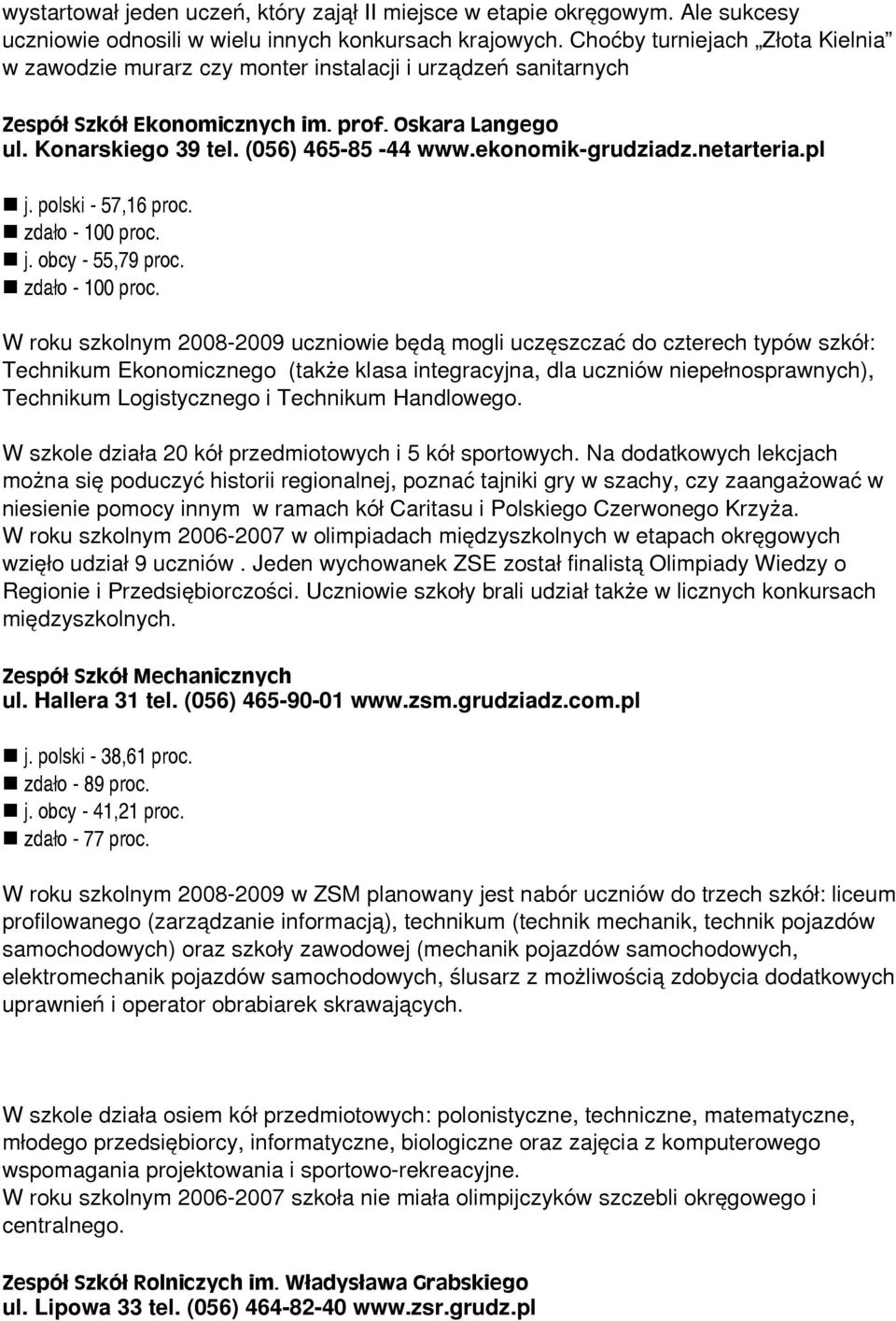 ekonomik-grudziadz.netarteria.pl n j. polski - 57,16 proc. n j. obcy - 55,79 proc.