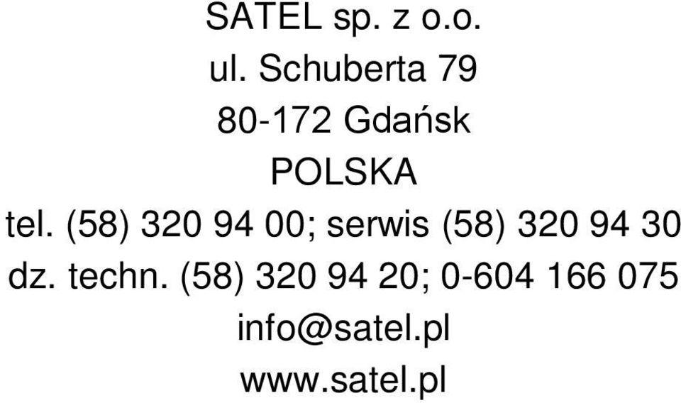 (58) 320 94 00; serwis (58) 320 94 30 dz.