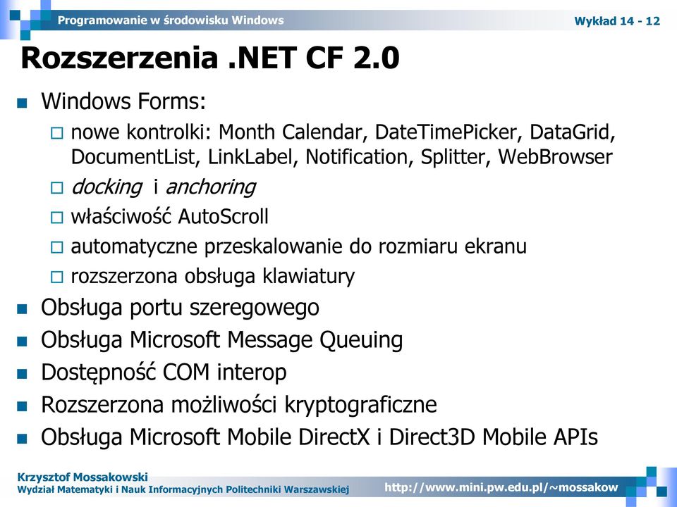 Splitter, WebBrowser docking i anchoring właściwość AutoScroll automatyczne przeskalowanie do rozmiaru ekranu