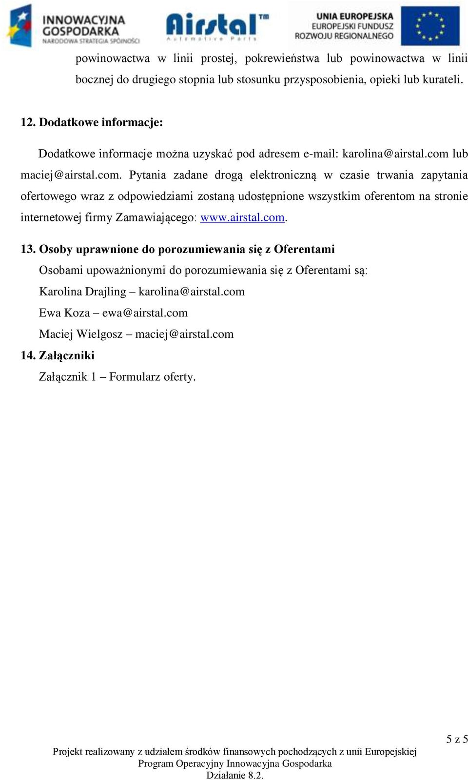 lub maciej@airstal.com.