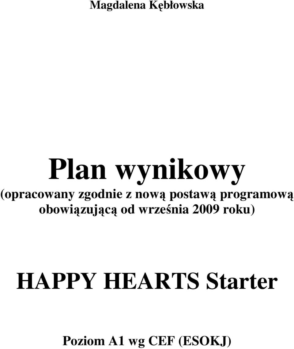 programową obowiązującą od września 2009