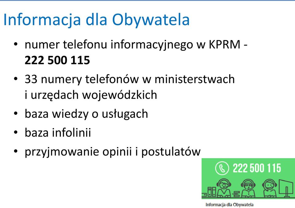 telefonów w ministerstwach i urzędach wojewódzkich