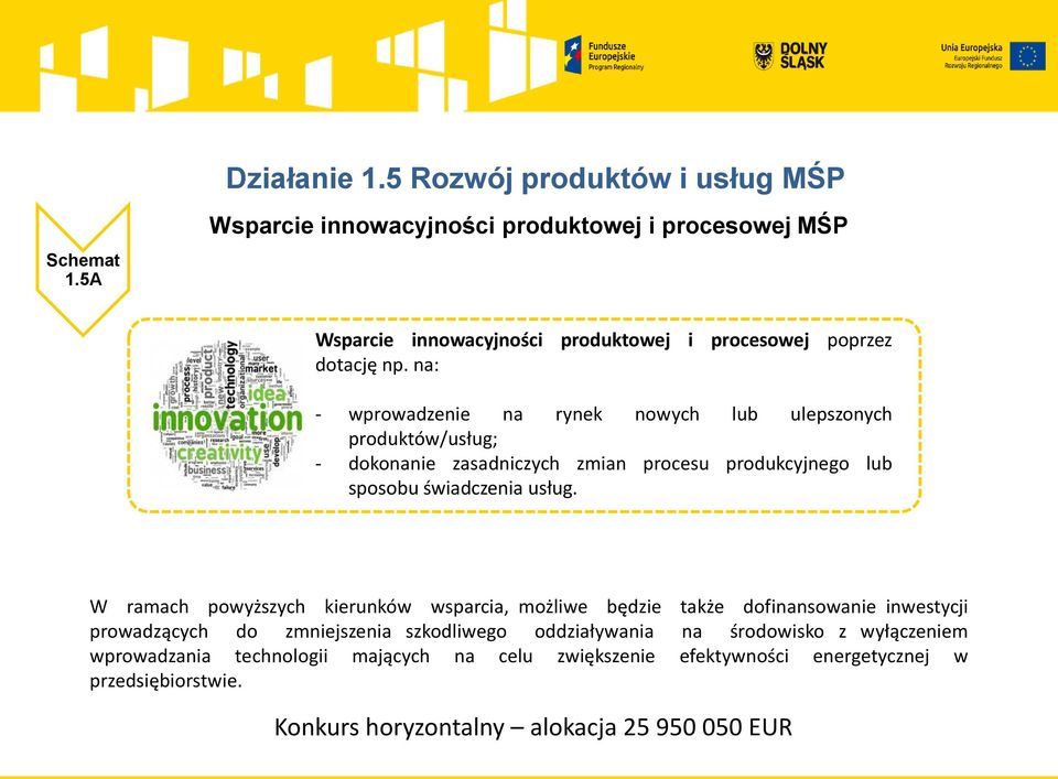 na: - wprowadzenie na rynek nowych lub ulepszonych produktów/usług; - dokonanie zasadniczych zmian procesu produkcyjnego lub sposobu świadczenia usług.