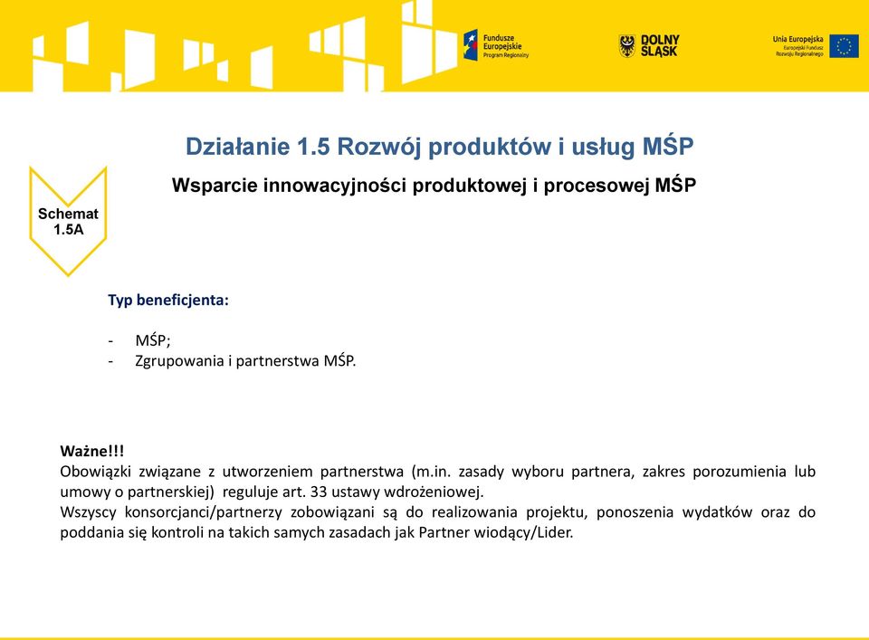 !! Obowiązki związane z utworzeniem partnerstwa (m.in.