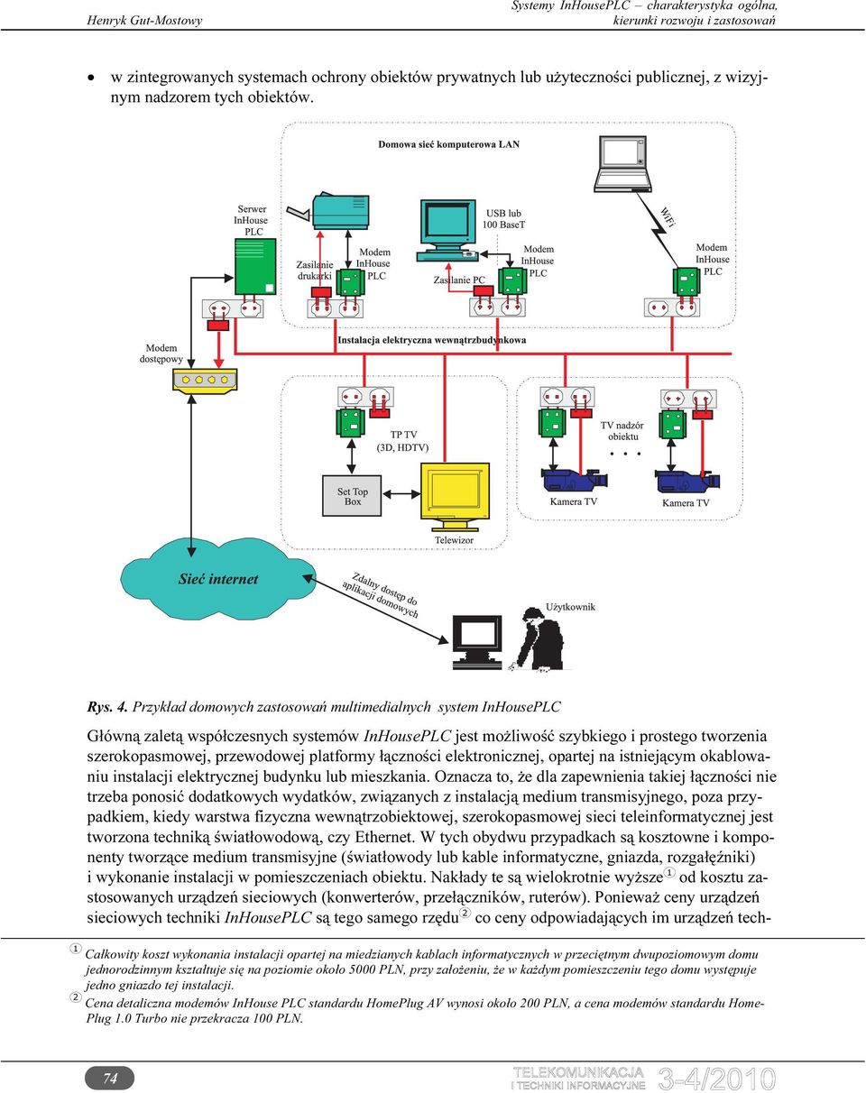 łączności elektronicznej, opartej na istniejącym okablowaniu instalacji elektrycznej budynku lub mieszkania.