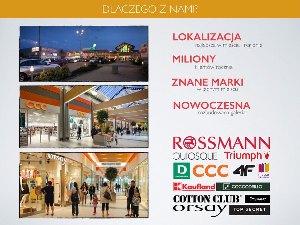 rocznie ZNANE MARKI w jednym miejscu NOWOCZESNA rozbudowana