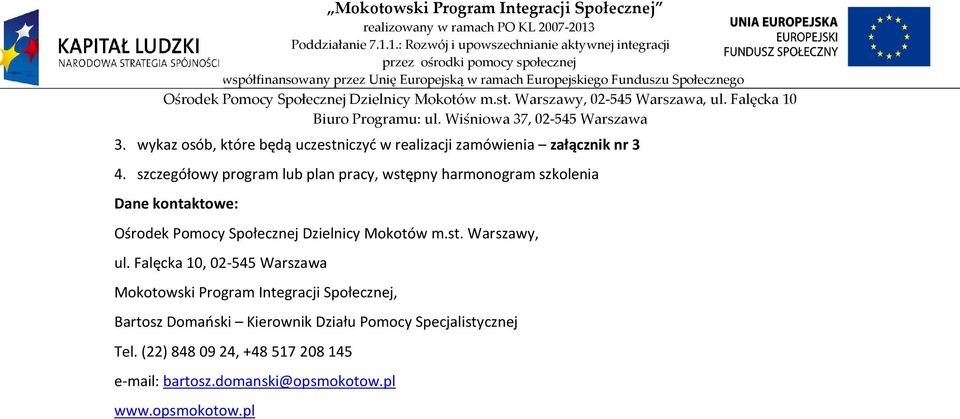 Dzielnicy Mokotów m.st. Warszawy, ul.