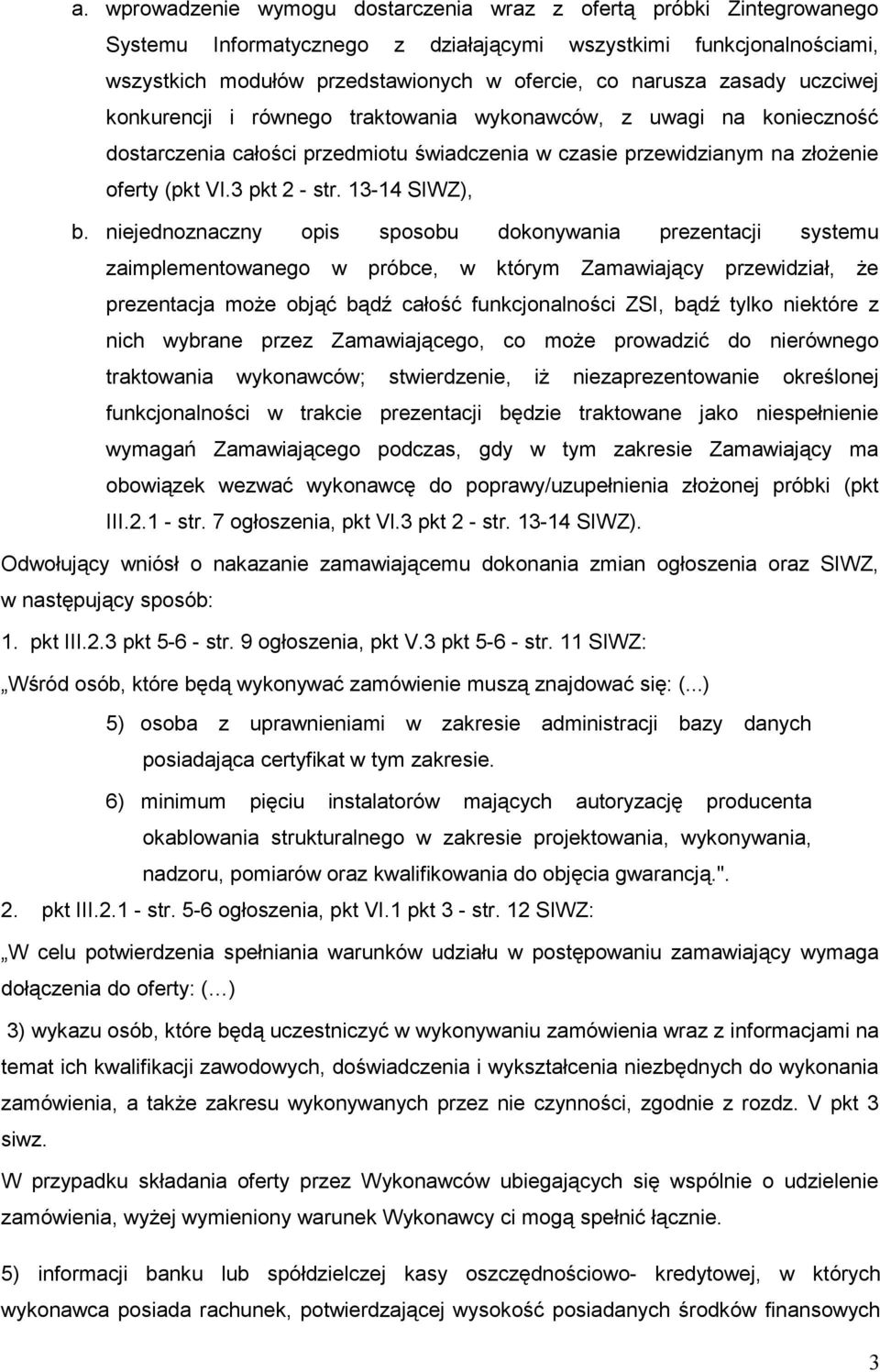13-14 SIWZ), b.
