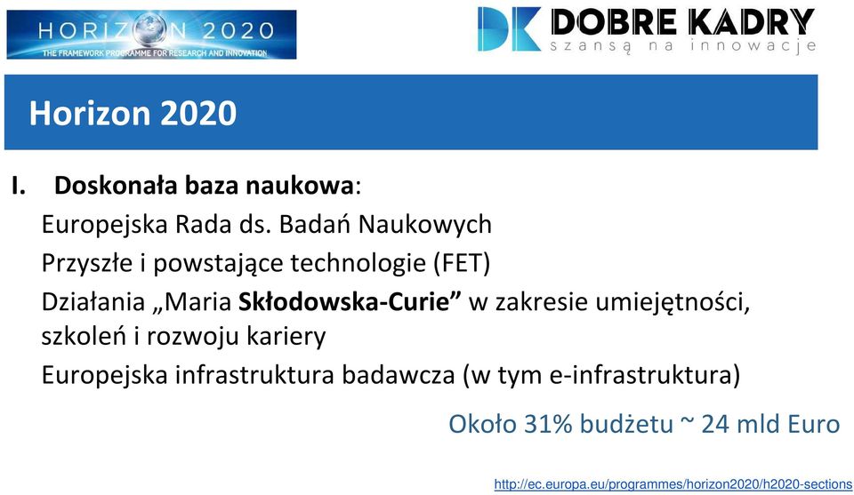 Skłodowska-Curie w zakresie umiejętności, szkoleń i rozwoju kariery Europejska