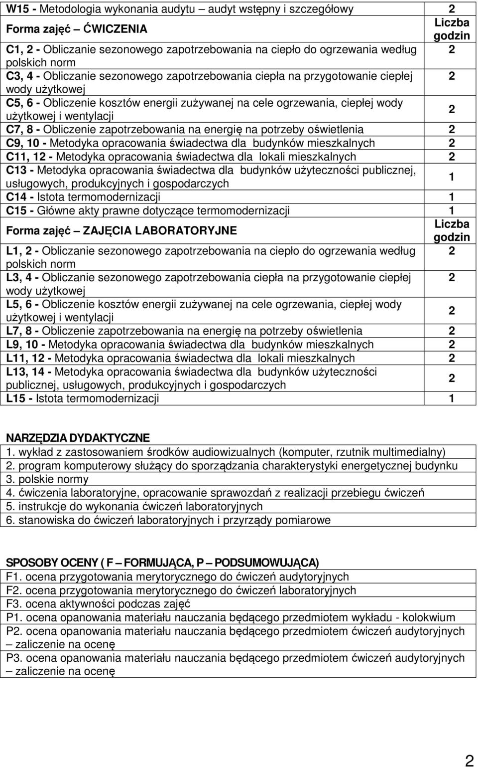 - Metodyka opracowania dla budynków mieszkalnych 1, 1 - Metodyka opracowania dla lokali mieszkalnych 3 - Metodyka opracowania dla budynków użyteczności publicznej, usługowych, produkcyjnych i