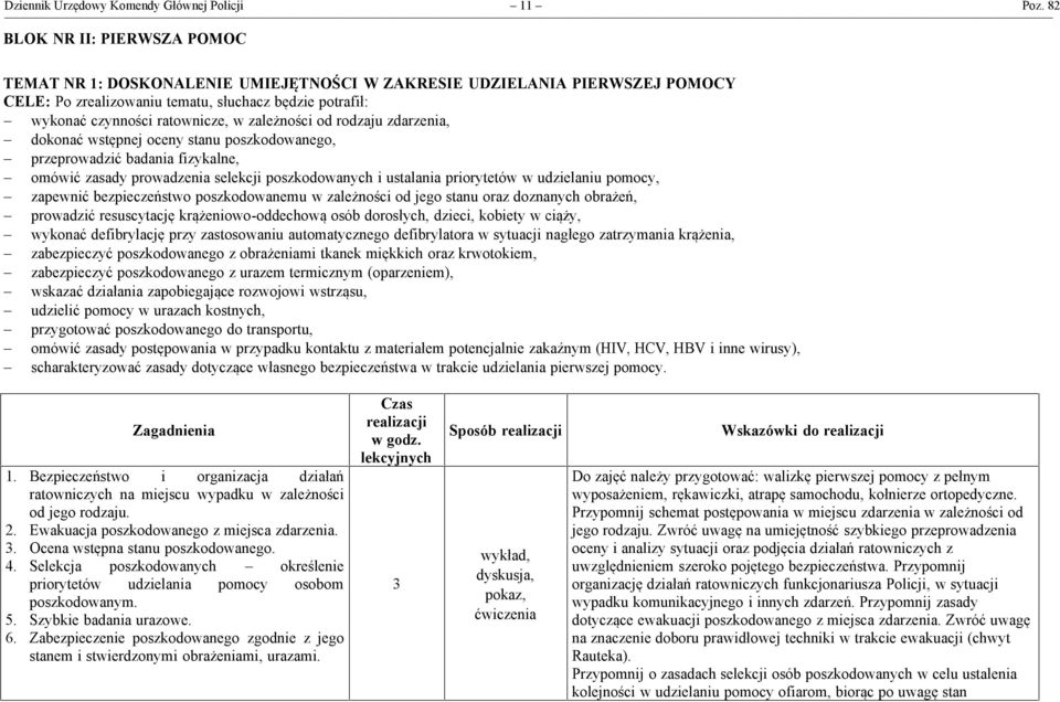 zależności od rodzaju zdarzenia, - dokonać wstępnej oceny stanu poszkodowanego, - przeprowadzić badania fizykalne, - omówić zasady prowadzenia selekcji poszkodowanych i ustalania priorytetów w