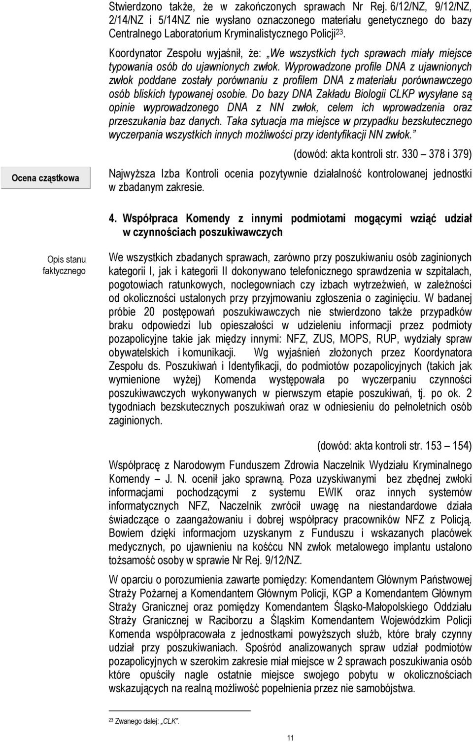 Koordynator Zespołu wyjaśnił, że: We wszystkich tych sprawach miały miejsce typowania osób do ujawnionych zwłok.