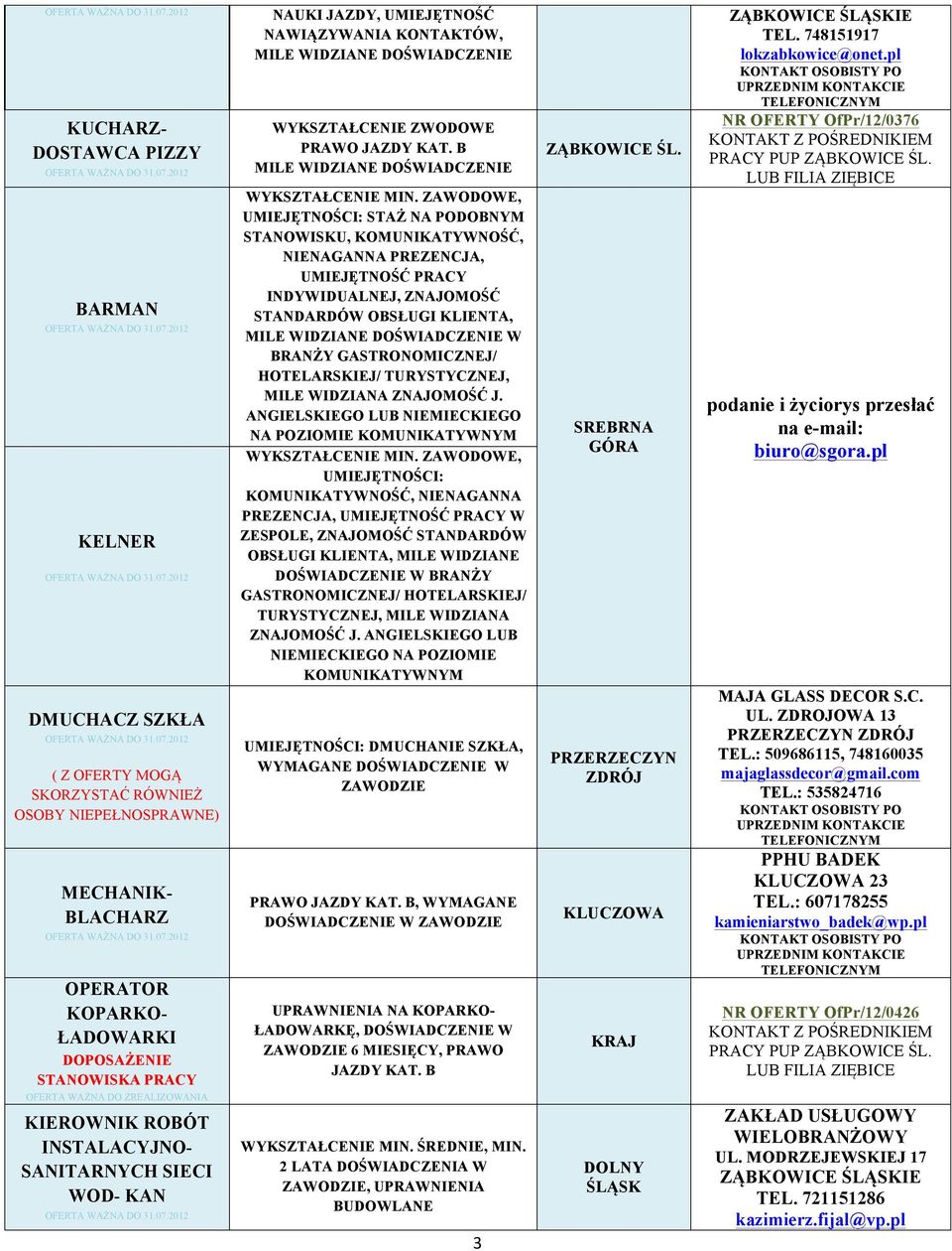 B MILE WIDZIANE DOŚWIADCZENIE WYKSZTAŁCENIE MIN.