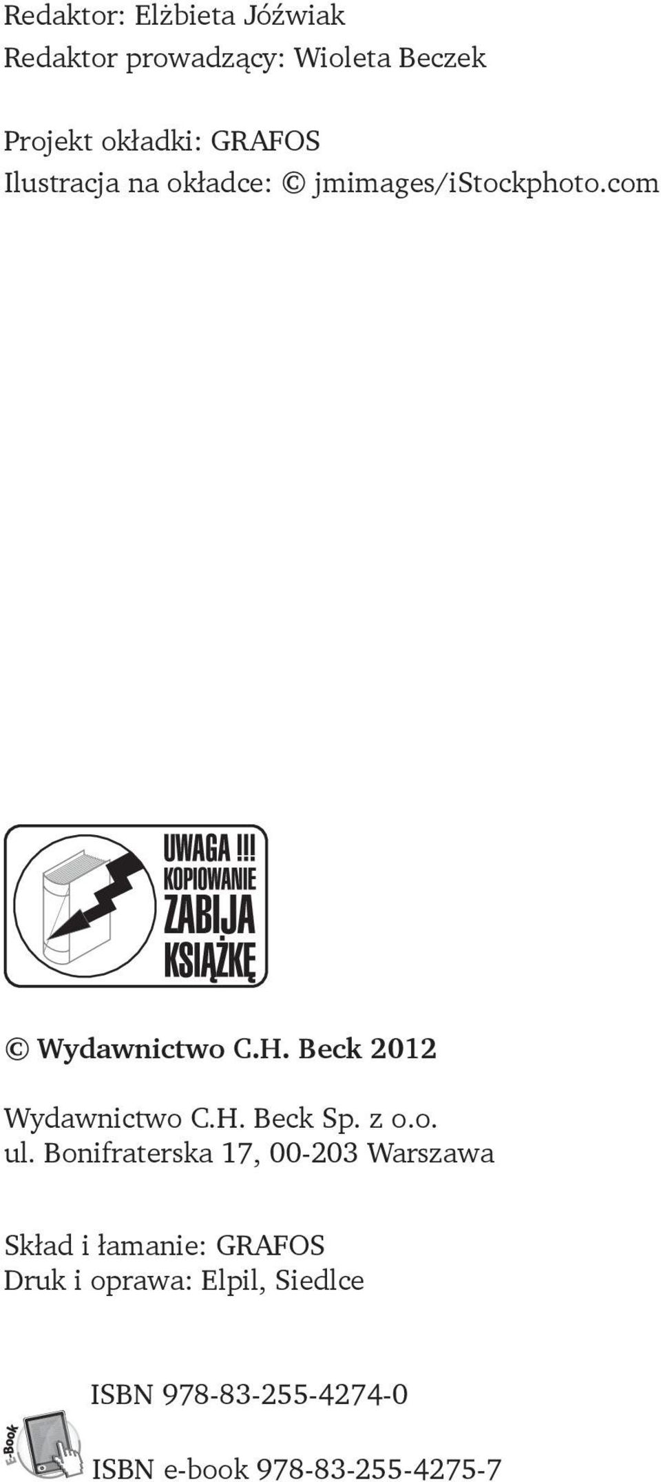 Beck 2012 Wydawnictwo C.H. Beck Sp. z o.o. ul.
