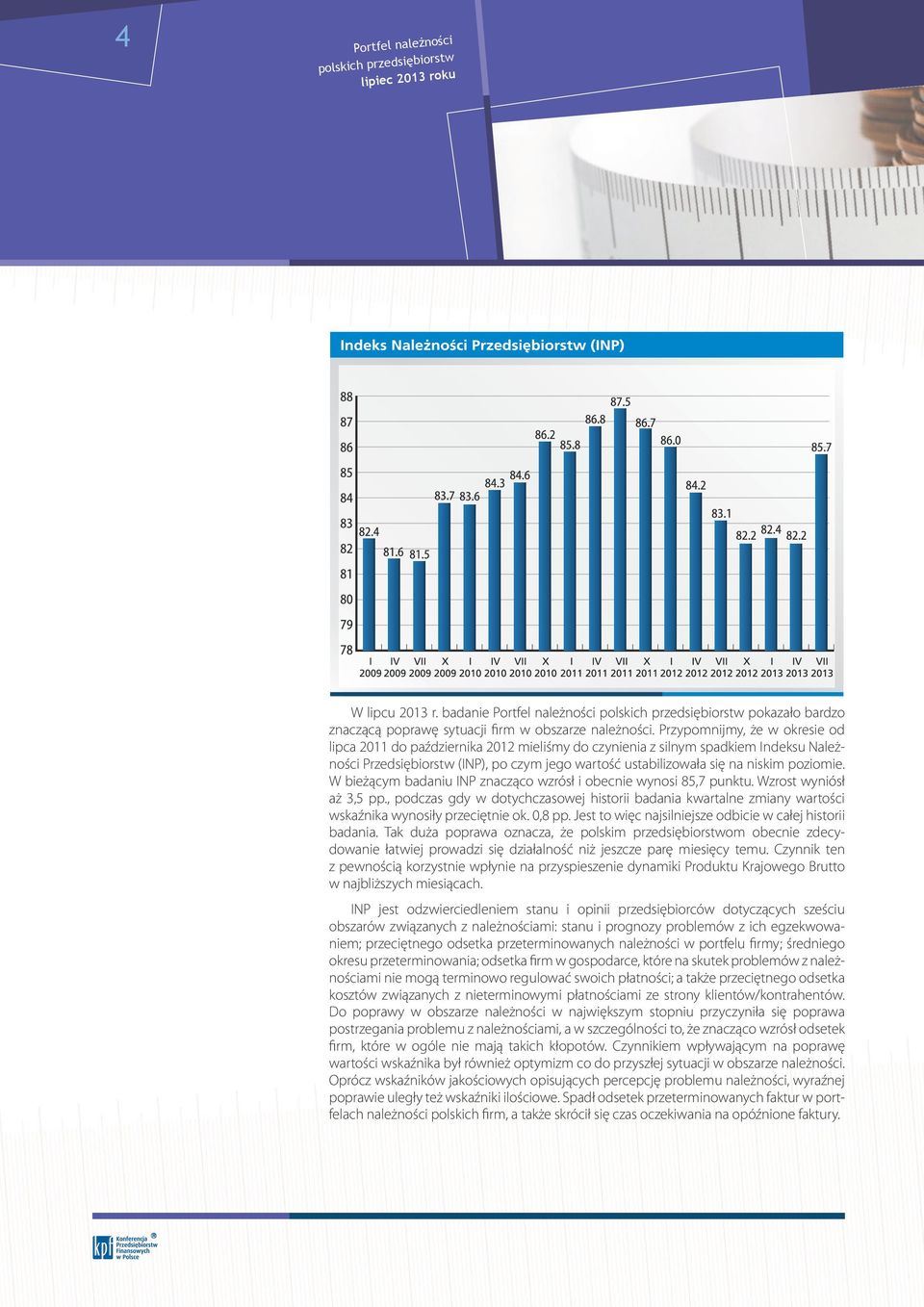 poziomie. W bieżącym badaniu INP znacząco wzrósł i obecnie wynosi 85,7 punktu. Wzrost wyniósł aż 3,5 pp.