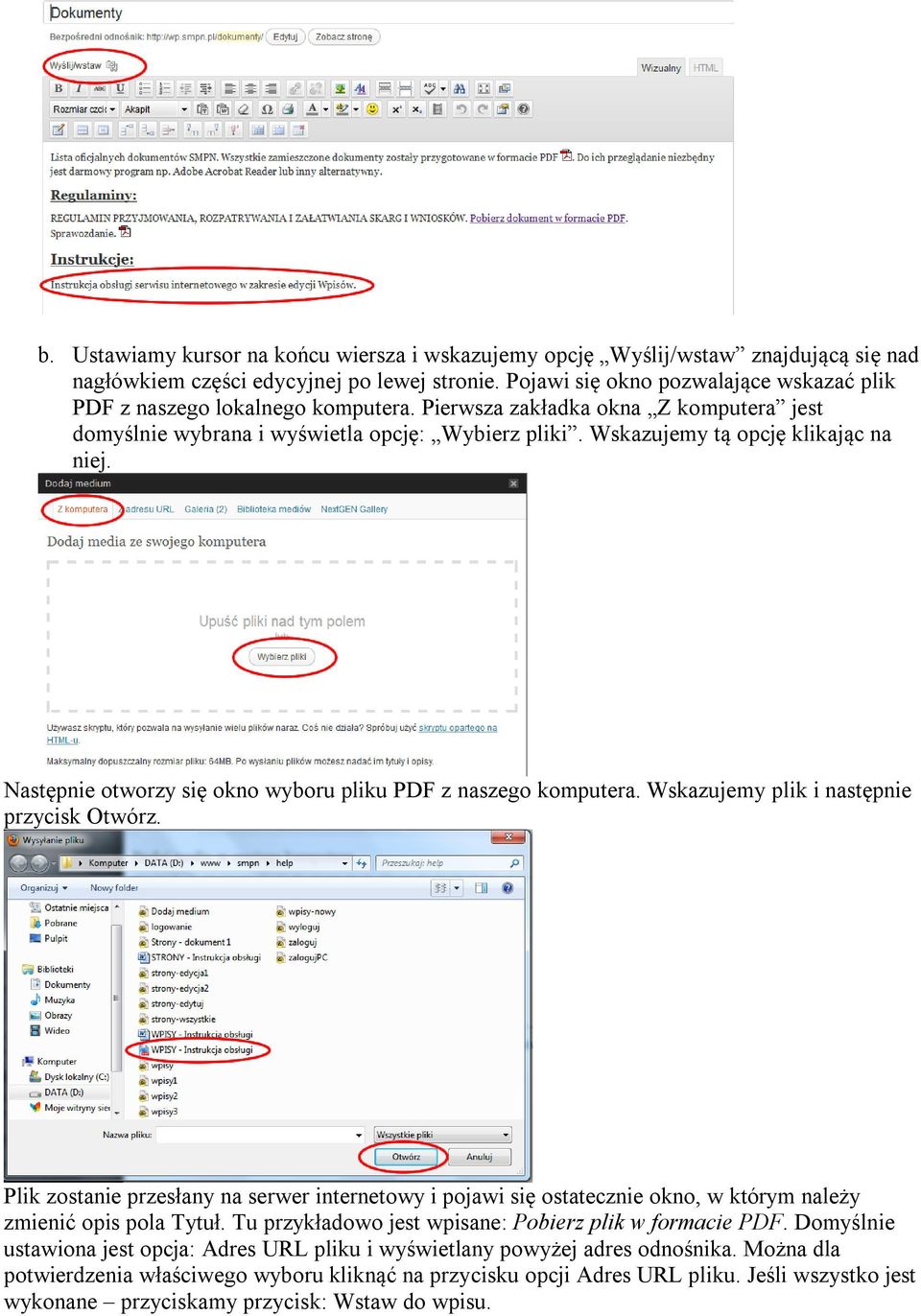 Wskazujemy tą opcję klikając na niej. Następnie otworzy się okno wyboru pliku PDF z naszego komputera. Wskazujemy plik i następnie przycisk Otwórz.