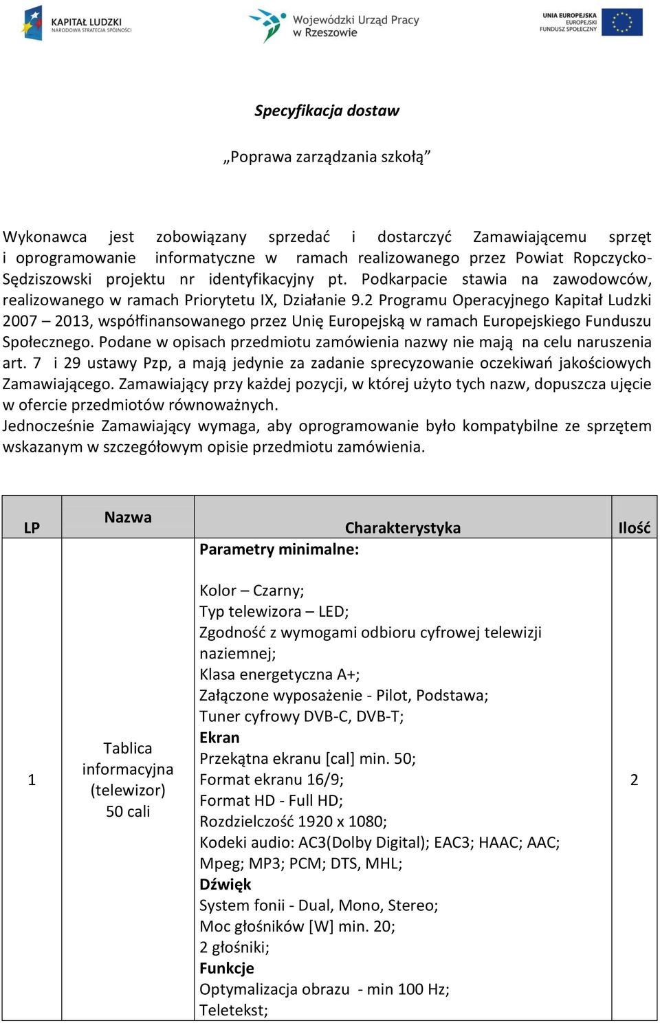 2 Programu Operacyjnego Kapitał Ludzki 2007 2013, współfinansowanego przez Unię Europejską w ramach Europejskiego Funduszu Społecznego.
