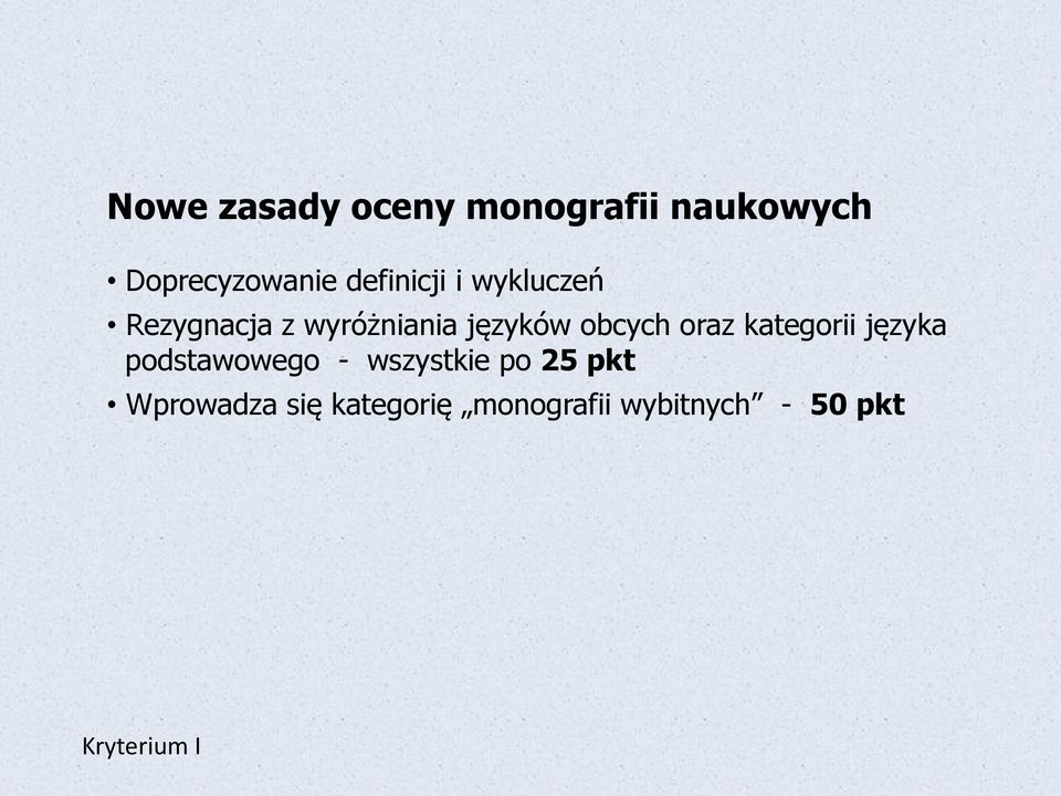 obcych oraz kategorii języka podstawowego - wszystkie po 25