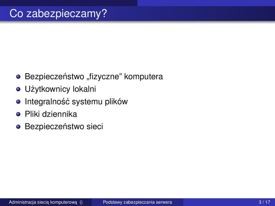 lokalni Integralność systemu plików Pliki