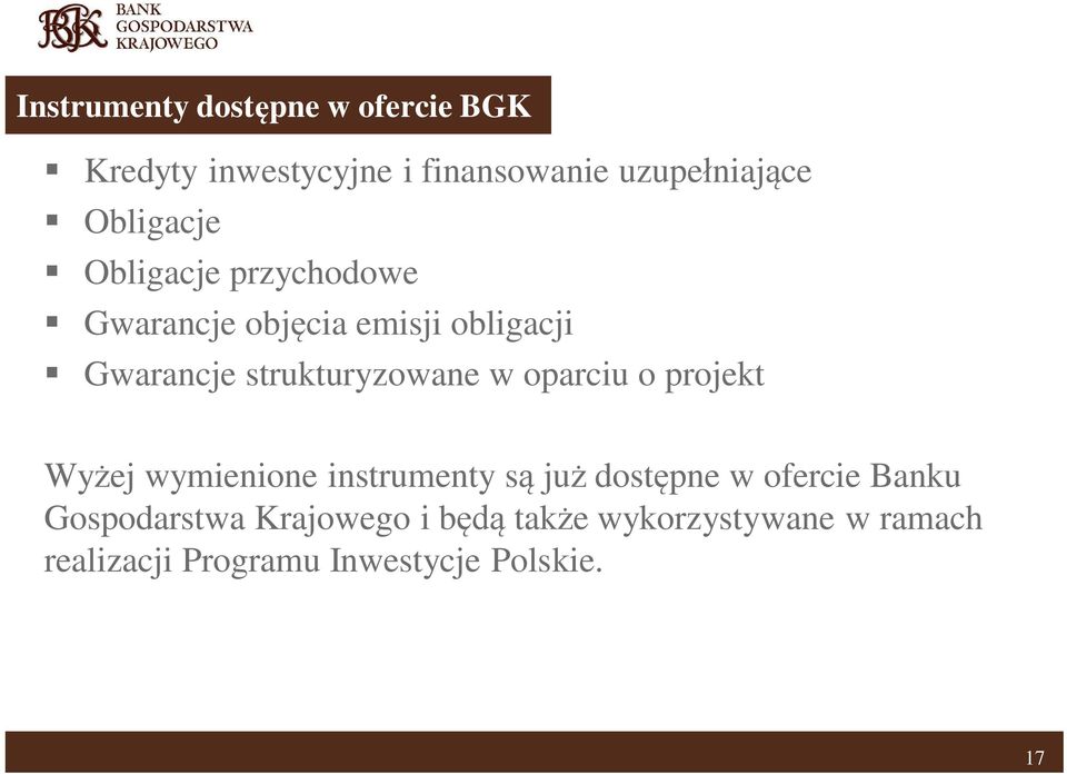 strukturyzowane w oparciu o projekt Wy ej wymienione instrumenty s ju dost pne w ofercie