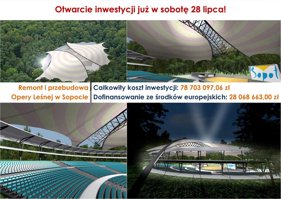 Sopocie Całkowity koszt inwestycji: 78 703 097,06 zł Dofinansowanie Całkowity