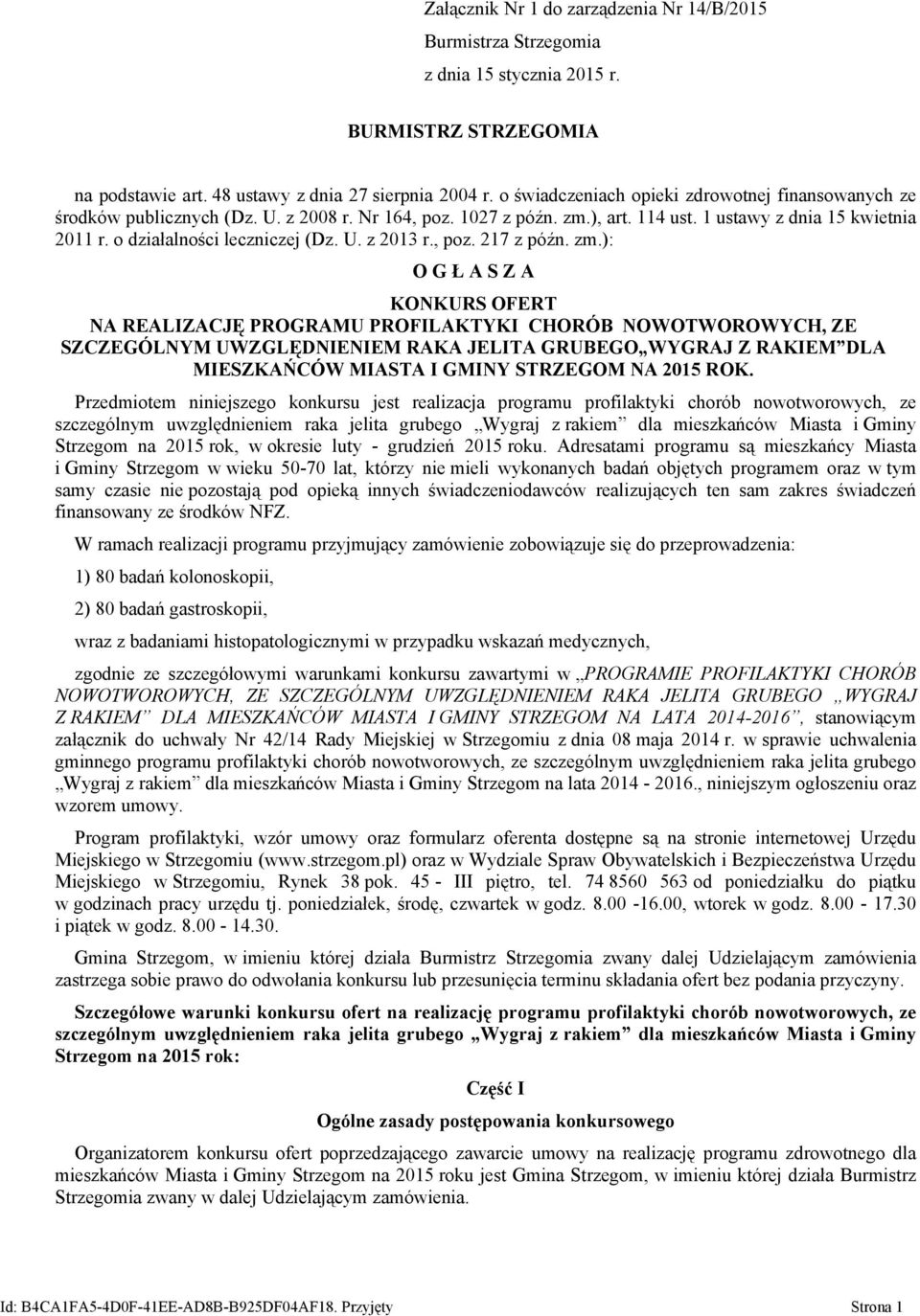 o działalności leczniczej (Dz. U. z 2013 r., poz. 217 z późn. zm.