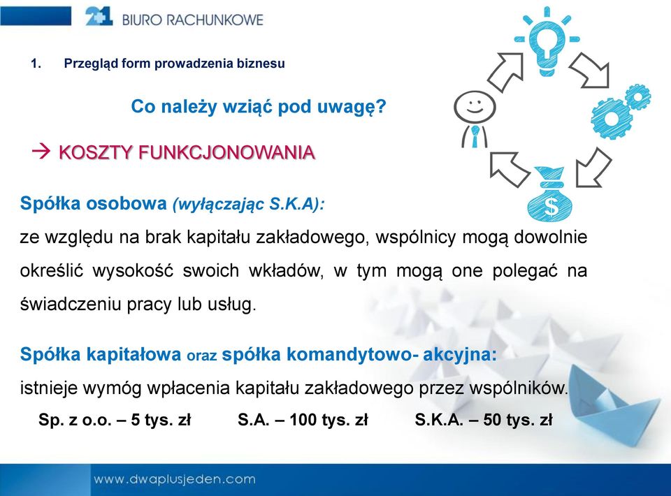 mogą dowolnie określić wysokość swoich wkładów, w tym mogą one polegać na świadczeniu pracy lub usług.