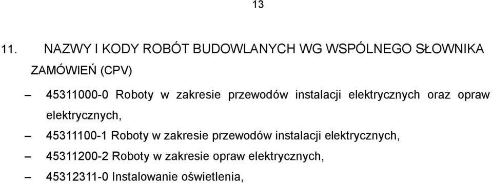 Roboty w zakresie przewodów instalacji elektrycznych oraz opraw elektrycznych,