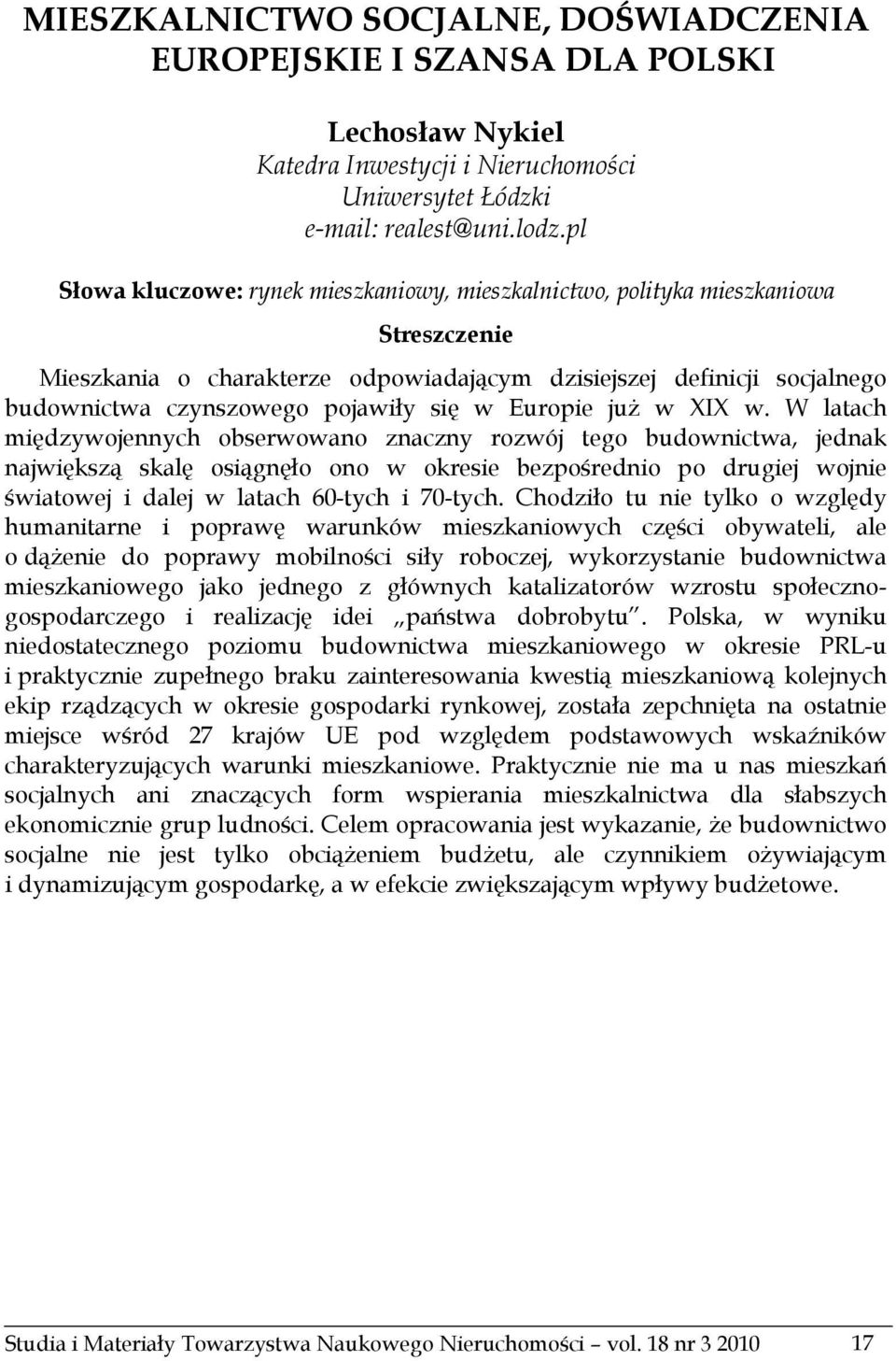 w Europie już w XIX w.