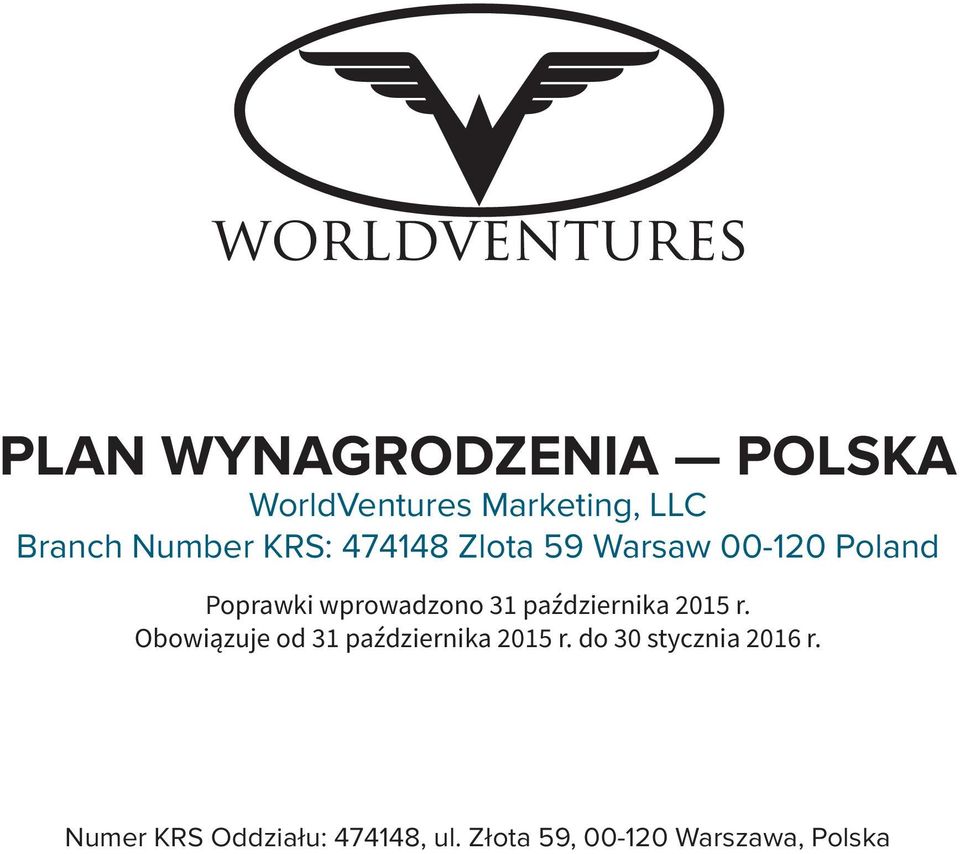 października 2015 r. Obowiązuje od 31 października 2015 r.