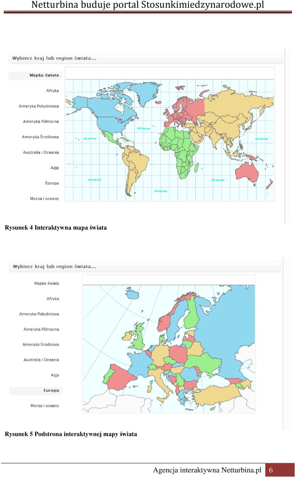 interaktywnej mapy świata