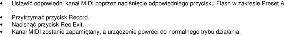 zakresie Preset A.