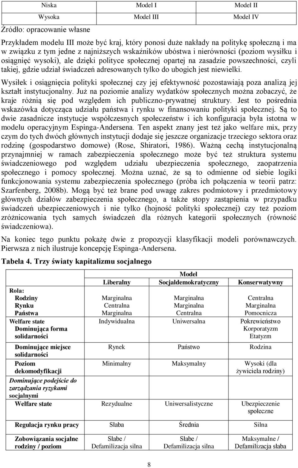 tylko do ubogich jest niewielki. Wysiłek i osiągnięcia polityki społecznej czy jej efektywność pozostawiają poza analizą jej kształt instytucjonalny.