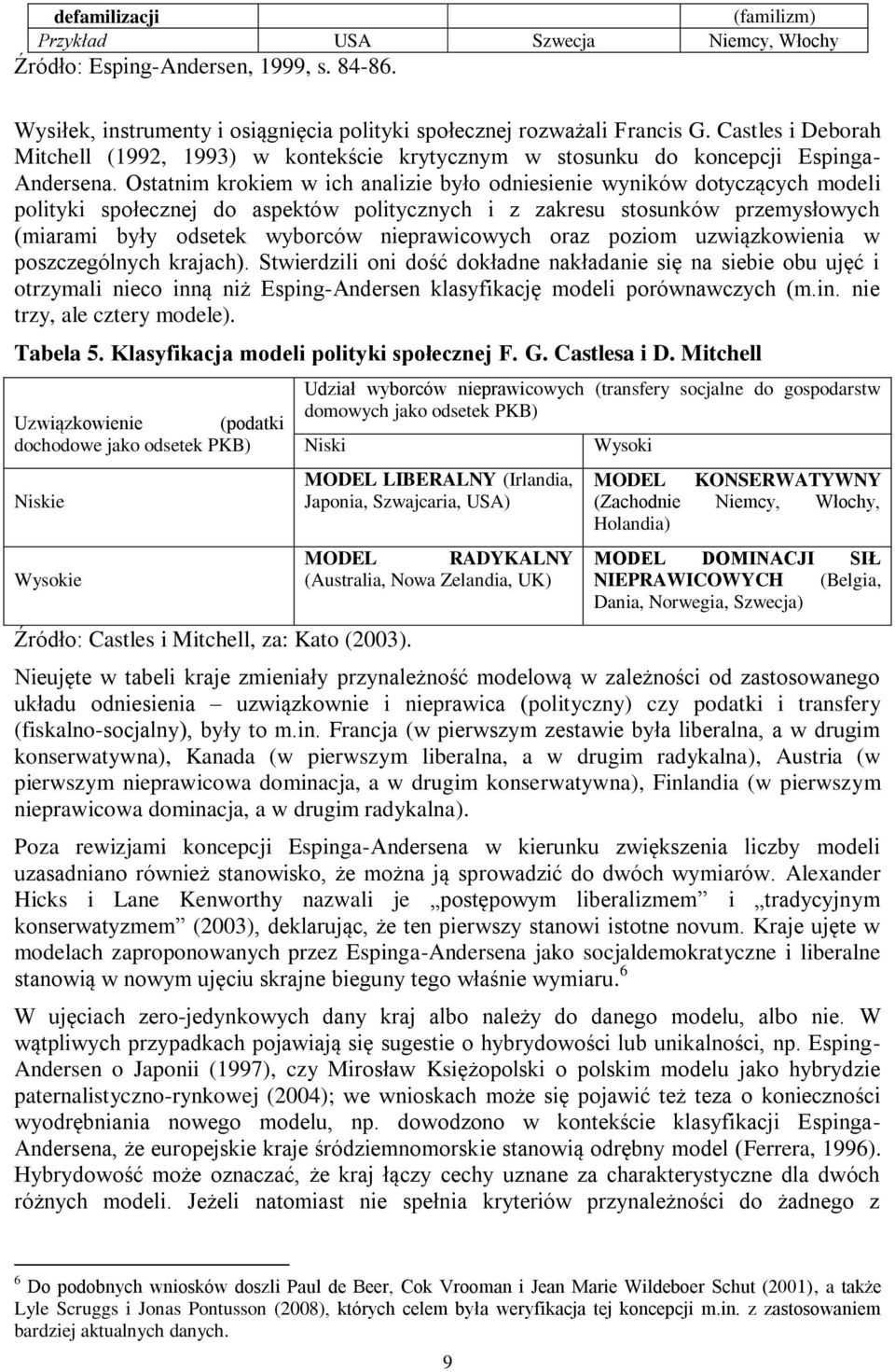 Ostatnim krokiem w ich analizie było odniesienie wyników dotyczących modeli polityki społecznej do aspektów politycznych i z zakresu stosunków przemysłowych (miarami były odsetek wyborców