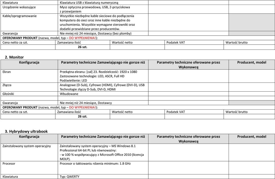 Rozdzielczość: 1920 x 1080 Zastosowane technologie: LED, ASCR, Full HD Podświetlenie: LED Złącza Analogowe (D-Sub), Cyfrowe (HDMI), Cyfrowe (DVI-D), USB Technologie złączy D-Sub, DVI-D, HDMI Głośniki