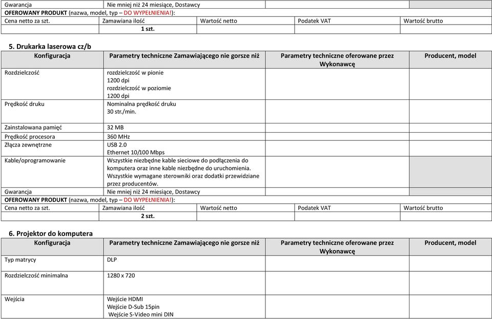 /min. Zainstalowana pamięć 32 MB Prędkość procesora 360 MHz Złącza zewnętrzne USB 2.