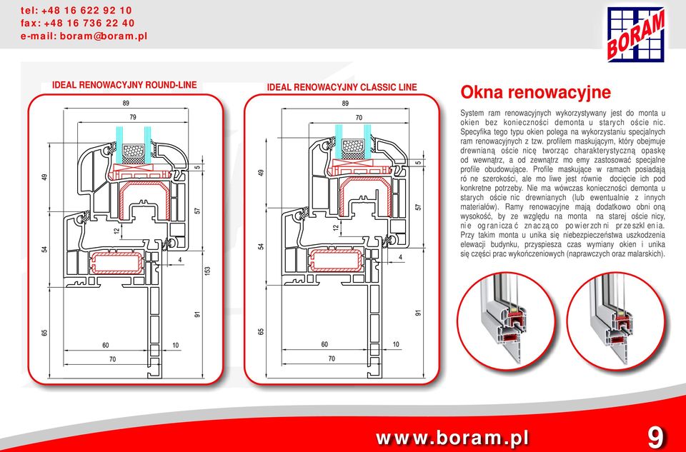 profilem maskującym, który obejmuje drewnianą ościeżnicę tworząc charakterystyczną opaskę od wewnątrz, a od zewnątrz możemy zastosować specjalne profile obudowujące.