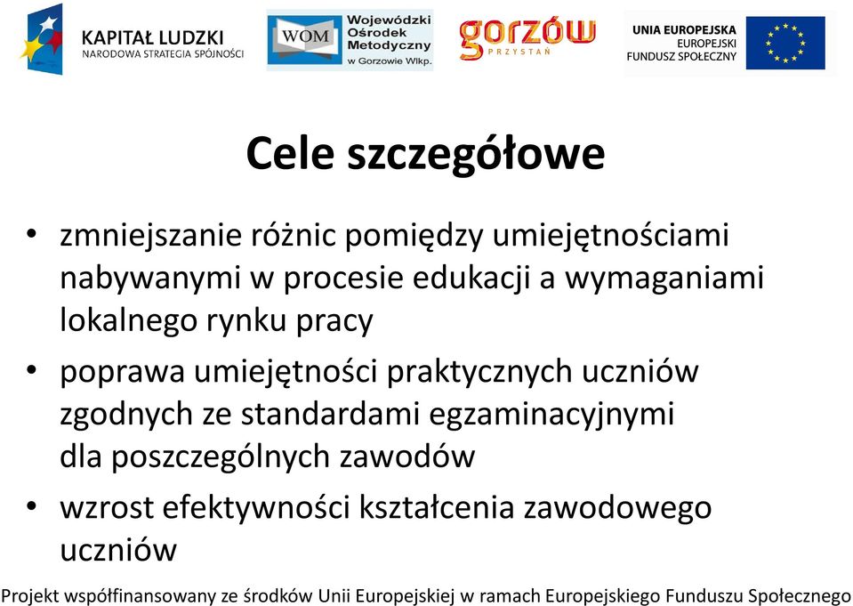 poprawa umiejętności praktycznych uczniów zgodnych ze standardami